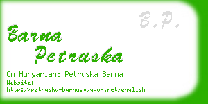 barna petruska business card